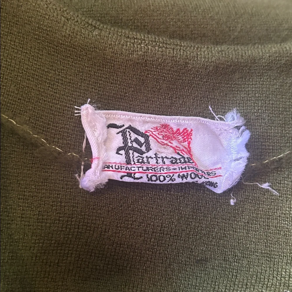 50s Olive Green Lucky Western Cardigan - Picture 8 of 8